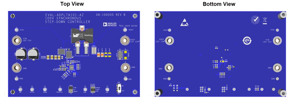 Mechanical Drawing - Analog Devices Inc. EVAL-ADPL74101-AZ Evaluation Board
