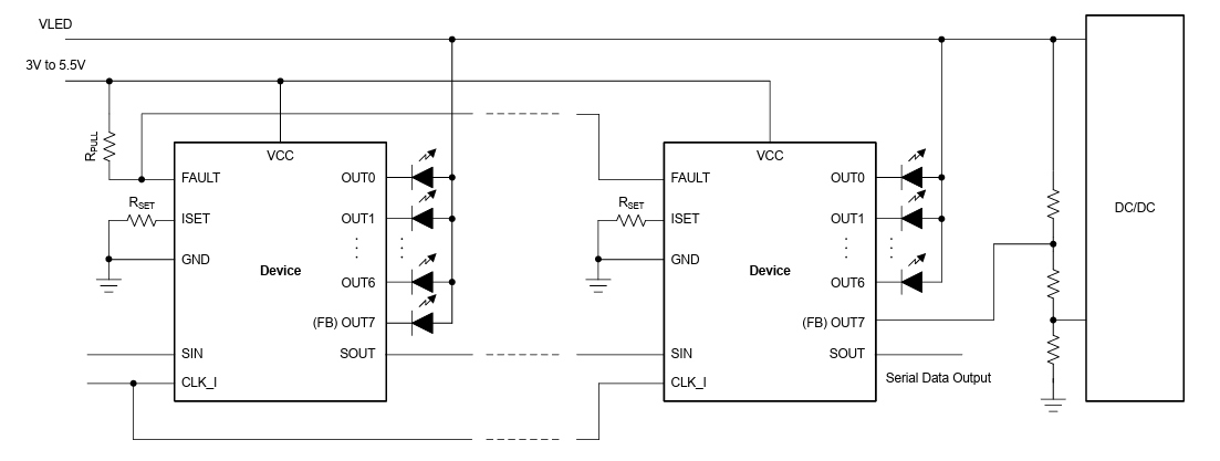 Schematic - Texas Instruments TLC69632-Q1 8-Ch LED Driver
