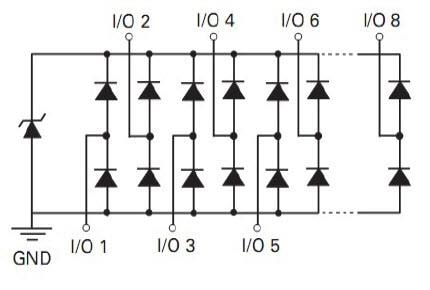 Mechanical Drawing - Littelfuse SP8008 TVS Diode Arrays