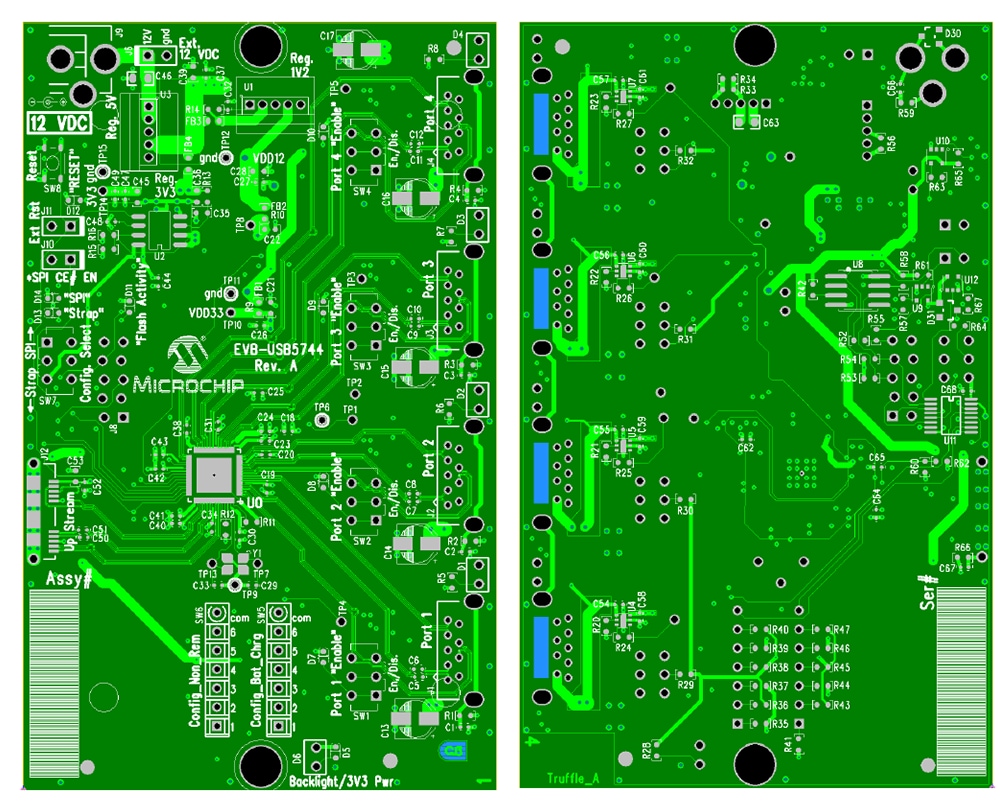 Application Circuit Diagram - Microchip Technology EVB-USB5744 USB Controller Hub Evaluation Board