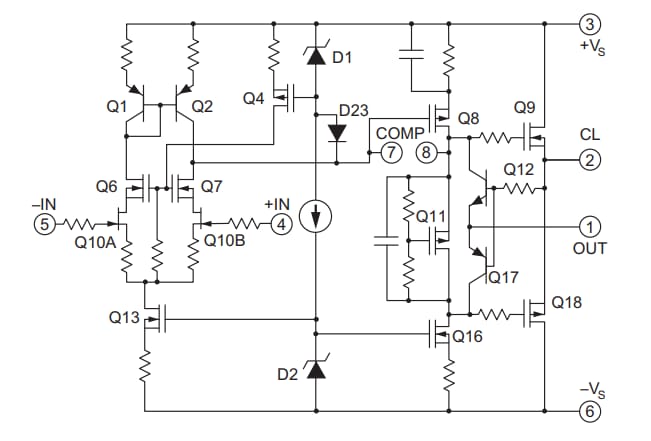 Schematic - Apex Microtechnology PA85 High Voltage Power Operational Amplifiers