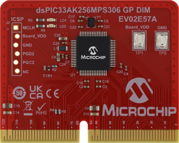 Mechanical Drawing - Microchip Technology dsPIC33AK256MPS306 General Purpose DIM (EV02E57A)