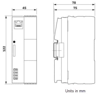 Mechanical Drawing - Phoenix Contact PLCnext AXC F 1252 Controller