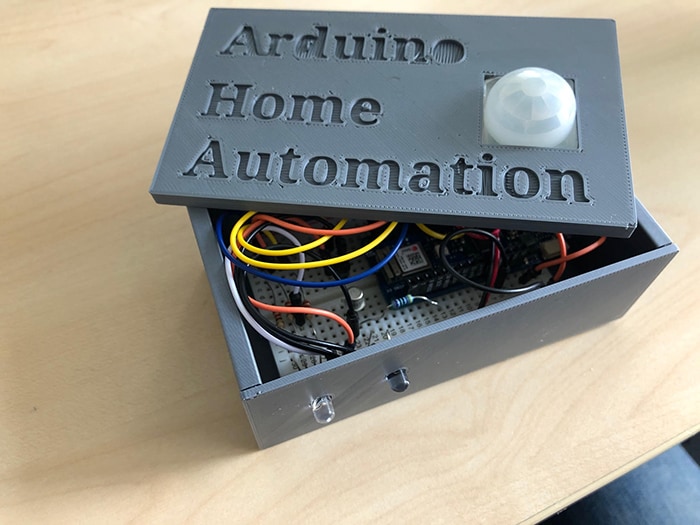 Sensors and board added into a 3D printed box