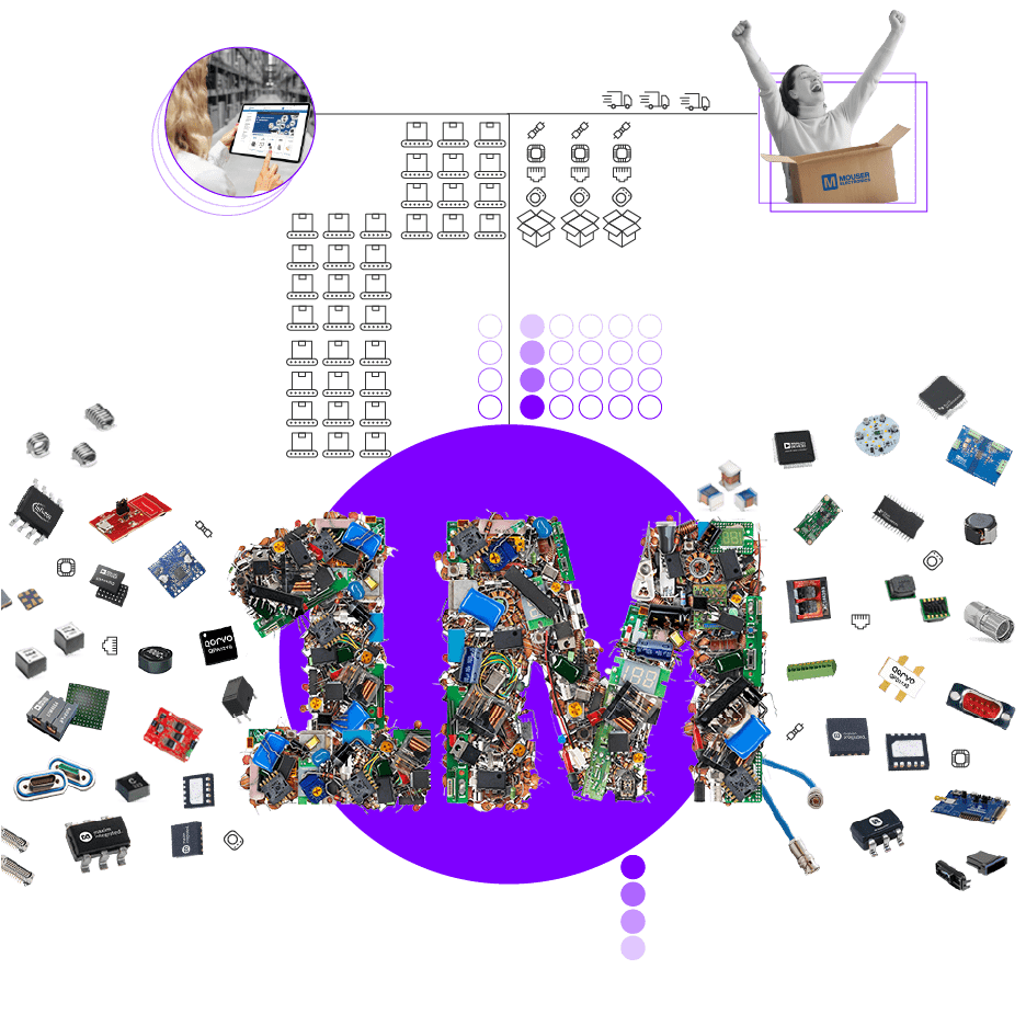 1M made out of various electronics components