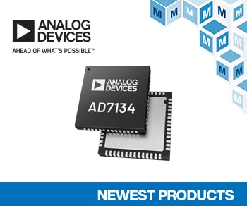 Analog Devices' AD7134 Precision Alias-Free ADC, Now at Mouser, Supports High-Performance Test and Measurement