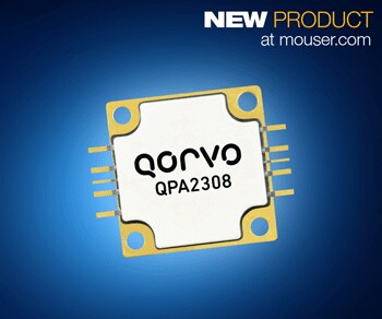 Mouser Now Stocking the Qorvo QPA2308 60W GaN Power Amplifier for Commercial and Military Applications
